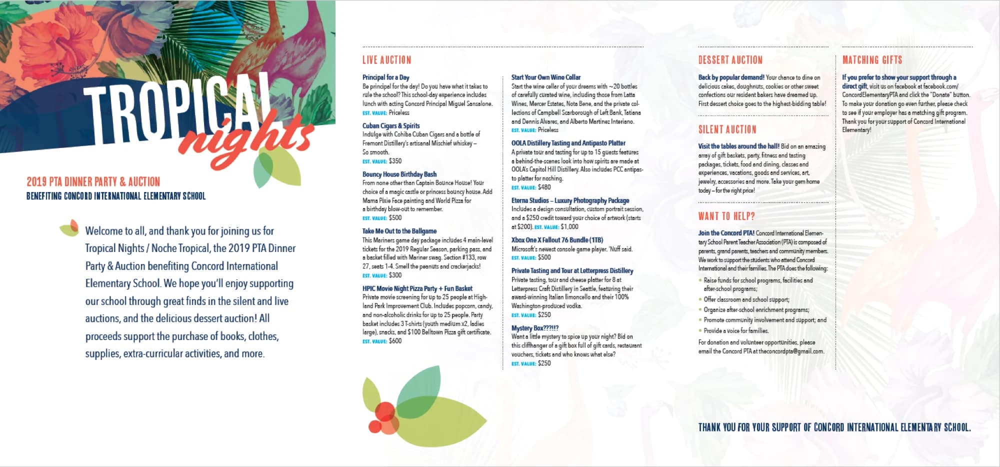 Auction brochure, interior